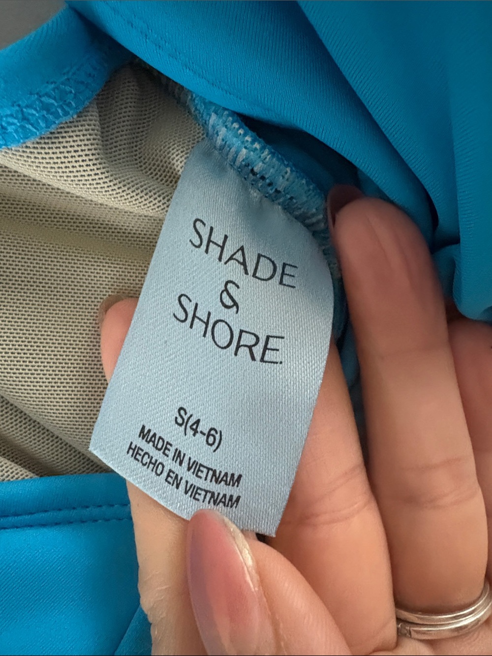 Shade & Shore Bright Turquoise One-Piece Swimsuit Small - Picture 2 of 7
